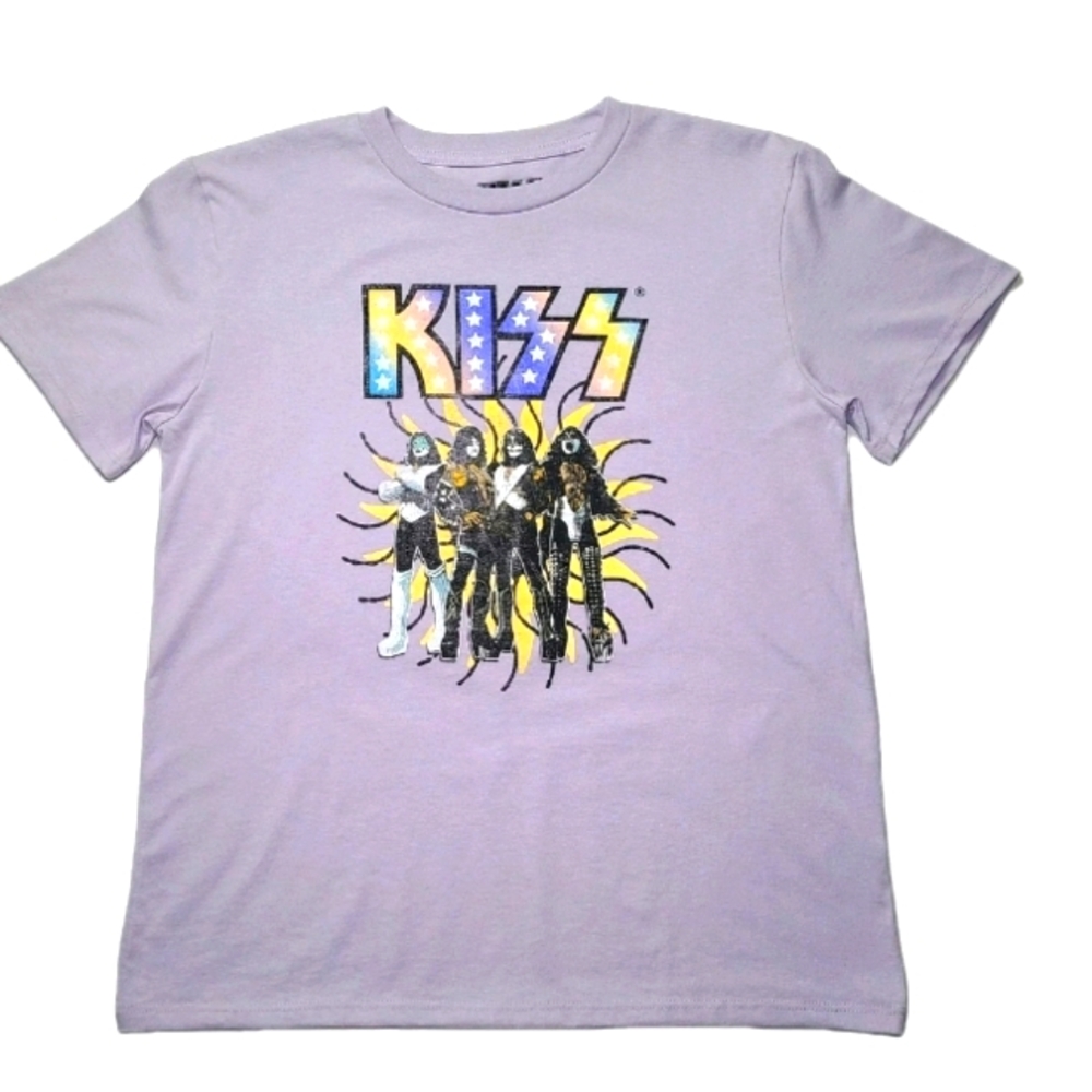 Kiss Kids Graphic T-Shirt Light Purple Oversized Band Tee New Retail Tags Xl - Picture 10 of 15